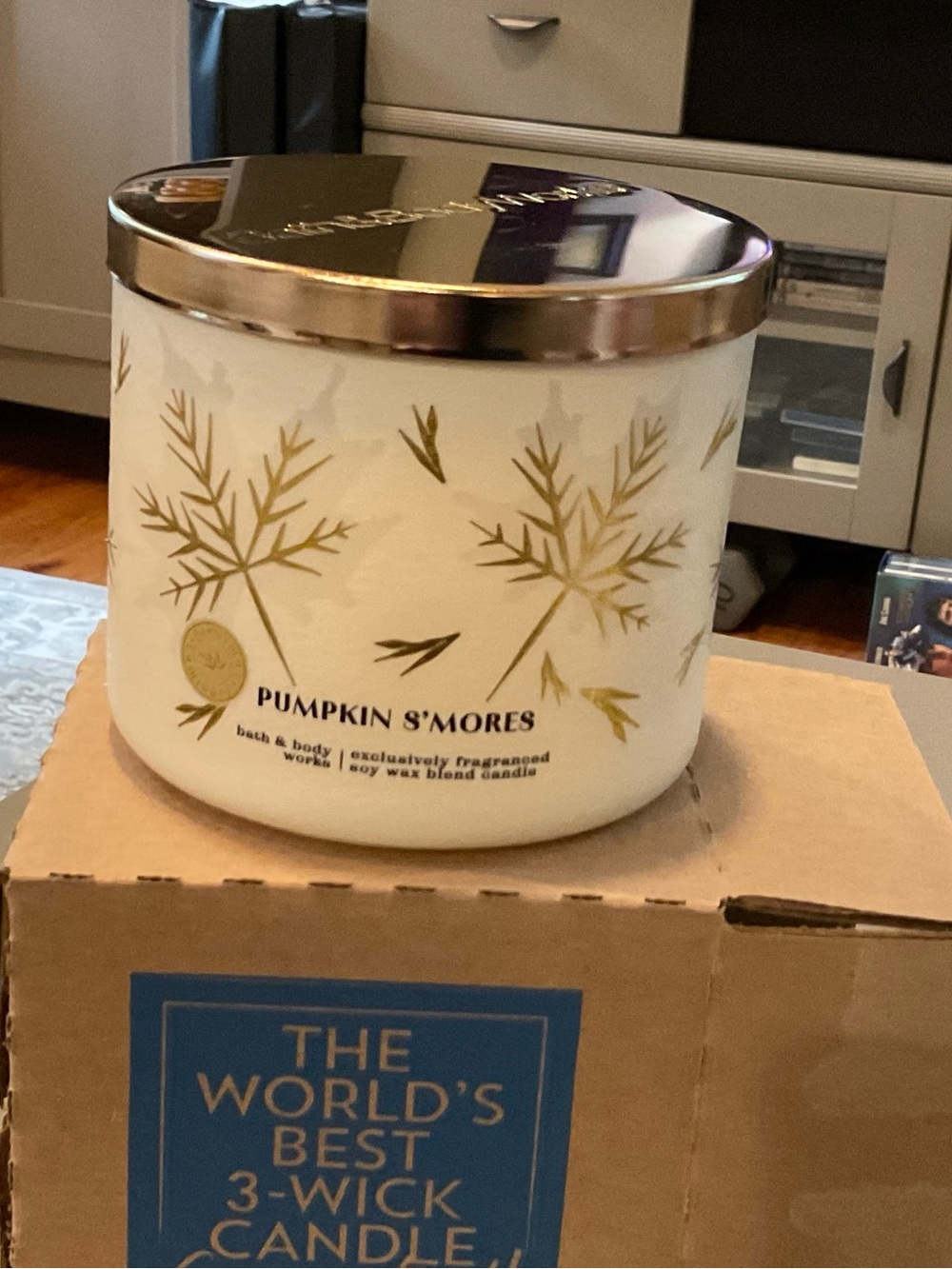 Bath and Body Works 3 Wick candle, Pumpkin S’mores, In Box, NEW